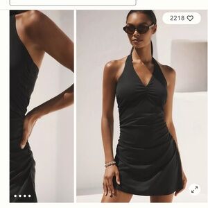 Anthropologie The Ariana Halter Mini Dress size XS Color black